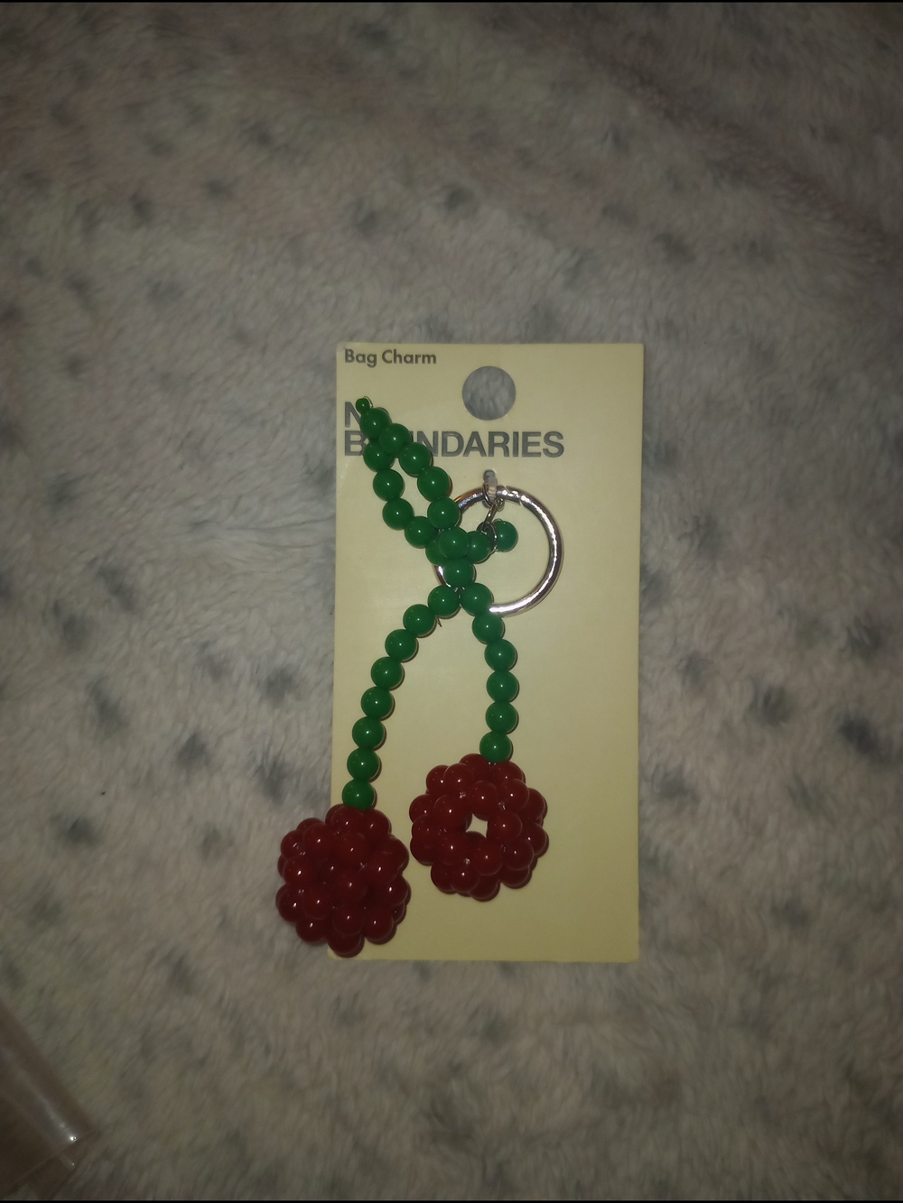 No Boundaries Red & Green Beaded Cherry Bag Charm